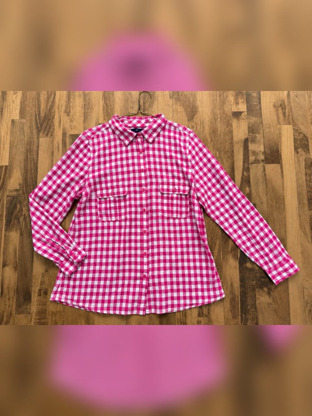 GAP Women's Gingham Top Blouse Shirt Vichy sz L 10